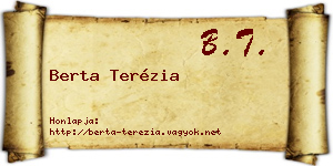 Berta Terézia névjegykártya